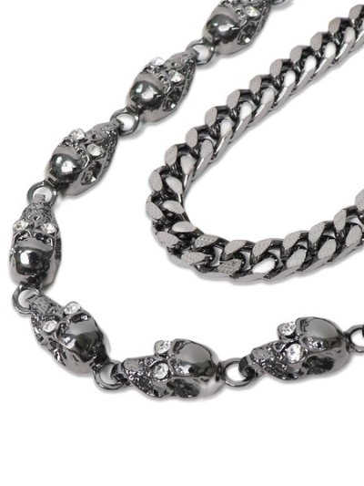 画像2: 【送料無料】B.B.SIMON SKULL & CHAIN BLACK/CLEAR