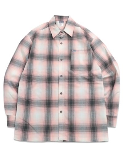画像1: 【送料無料】CALTOP FL PLAID L/S SHIRT PINK/GREY