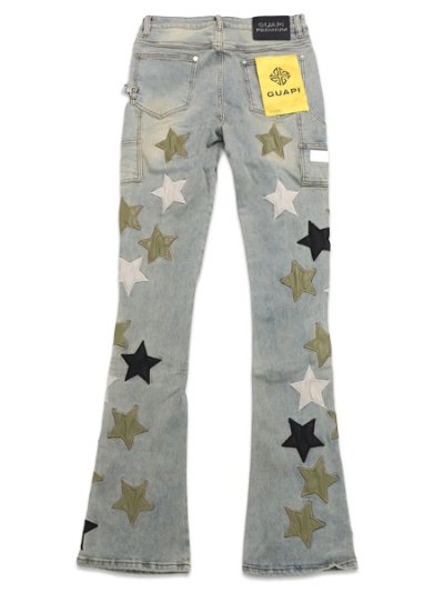 画像2: 【送料無料】GUAPI OLIVE GREEN VINTAGE STARS DENIM