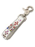 【送料無料】B.B.SIMON LEATHER KEY CHAIN 2 MULTI WHITE