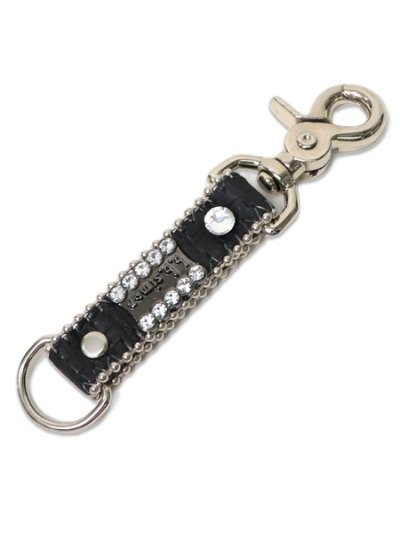 画像1: 【送料無料】B.B.SIMON LEATHER KEY CHAIN BLACK & CLEAR