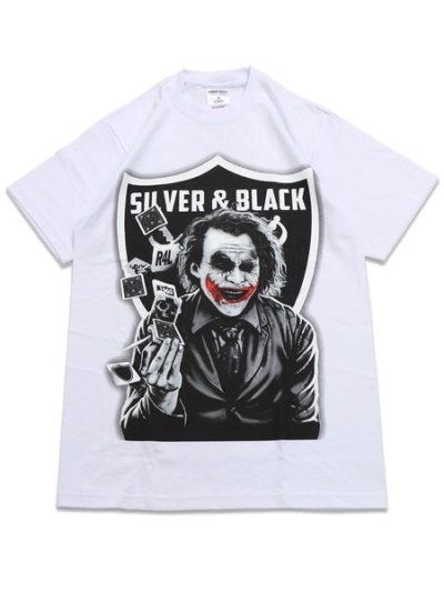 画像1: STREET WEAR SUPPLY JOKER SILVER BLACK NATION TEE