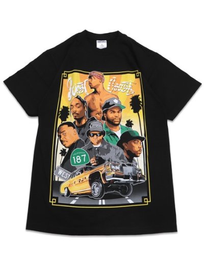 画像1: STREET WEAR SUPPLY WEST COAST LEGENDS CA 187 GOLD CAR TEE