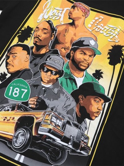 画像3: STREET WEAR SUPPLY WEST COAST LEGENDS CA 187 GOLD CAR TEE