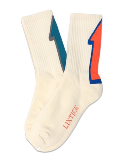 画像1: LIXTICK ARROW SOCKS 2PACK TYPE B CREAMxORANGE/CREAMxGREEN