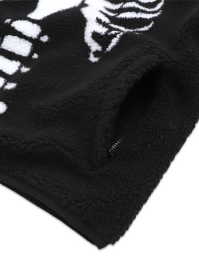 画像5: 【送料無料】MARKET SKELETAL QUARTER ZIP SHERPA PULLOVER BLACK