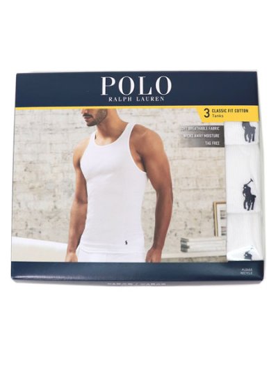 画像1: POLO RALPH LAUREN CLASSIC FIT 3PCS TANK TOP WHITE/CRUISE NAVY PP