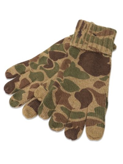 画像1: 【送料無料】POLO RALPH LAUREN PRINTED CAMO TOUCH GLOVE KHAKI CAMO