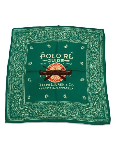 画像1: 【送料無料】POLO RALPH LAUREN SPORTSMAN BANDANA GREEN MULTI