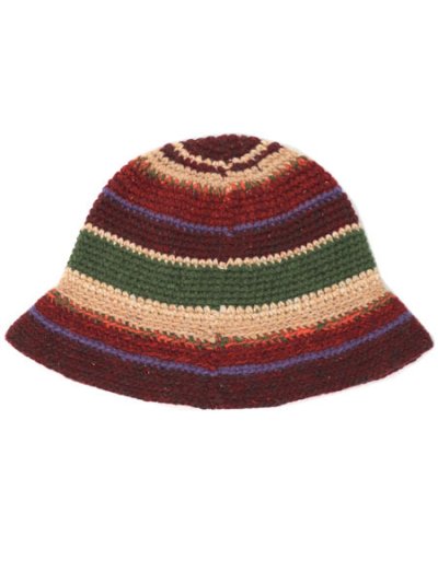 画像2: 【送料無料】POLO RALPH LAUREN CROCHET STRIPEBUCKET HAT BROWN MULTI