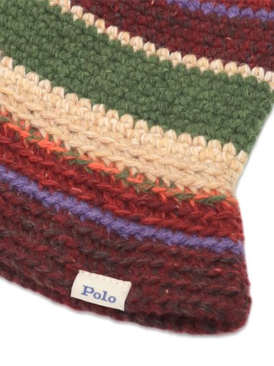 画像3: 【送料無料】POLO RALPH LAUREN CROCHET STRIPEBUCKET HAT BROWN MULTI
