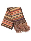 【送料無料】POLO RALPH LAUREN TEXTURAL STRIPE SCARF BROWN MULTI