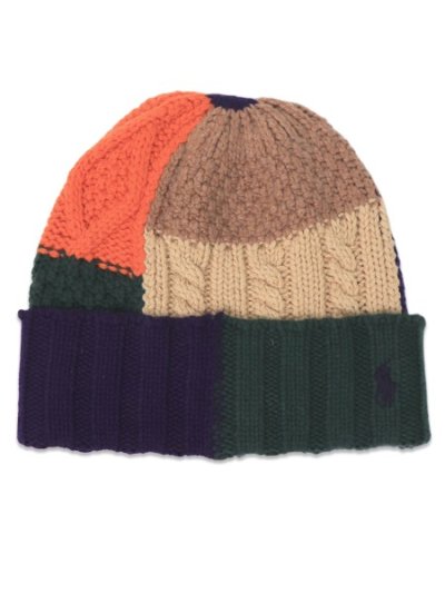 画像1: 【送料無料】POLO RALPH LAUREN PATCHWORK BEANIE MULTI