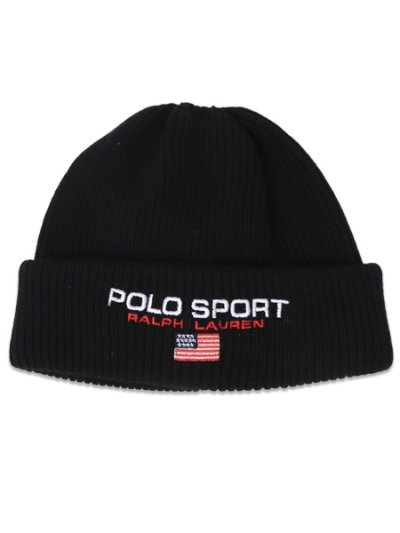 画像1: 【送料無料】POLO RALPH LAUREN POLO SPORT BEANIE POLO BLACK