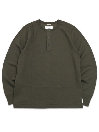 画像1: 【送料無料】REIGNING CHAMP LIGHTWEIGHT WAFFLE STANDARD HENLEY DARK OLIVE