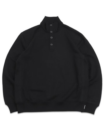 画像1: 【送料無料】REIGNING CHAMP MIDWEIGHT TERRY STANDARD BUTTON MOCKNECK BLACK
