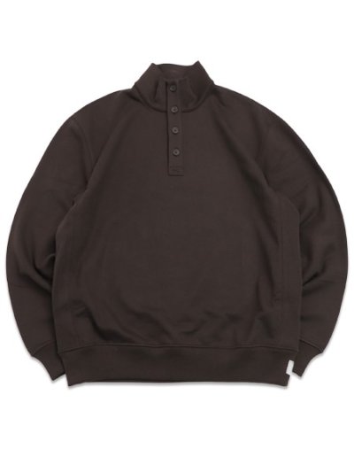 画像1: 【送料無料】REIGNING CHAMP MIDWEIGHT TERRY STANDARD BUTTON MOCKNECK COFFEE