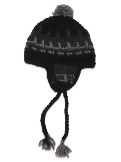 画像1: sublimeroe HAND KINT EARFLAP WT BLACK MIX