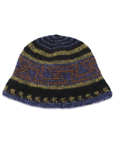 画像1: sublimeroe FINE HAND KNIT HAT BLACK MIX