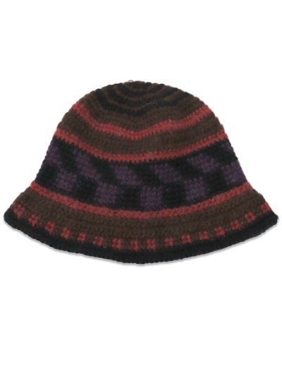 画像1: sublimeroe FINE HAND KNIT HAT BROWN MIX