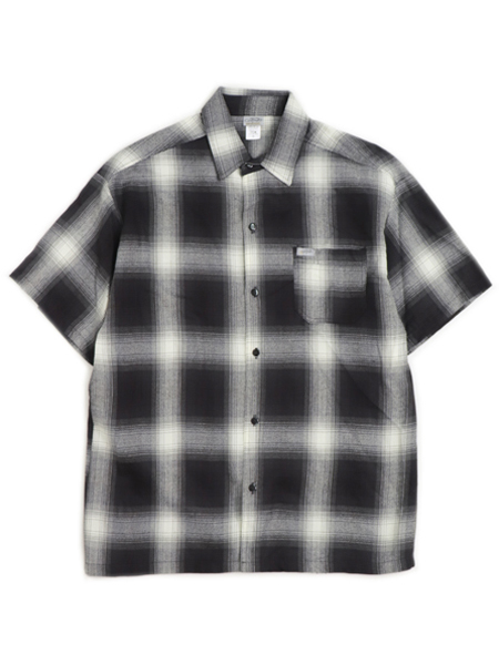 CALTOP FL PLAID S/S SHIRT BLACK/IVORY