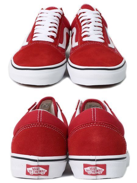 low top vans red and white