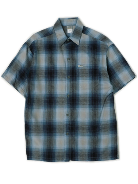 CALTOP FL PLAID S/S SHIRT SKY BLUE/GREY