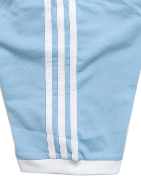 adidas 3 stripes tee light blue