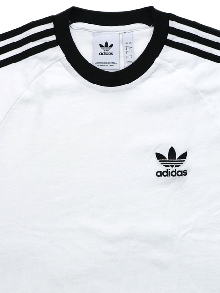 adidas 3 stripe t shirt white