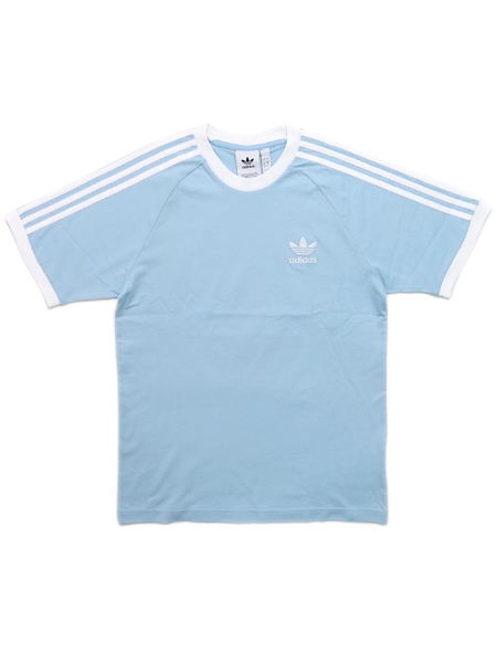 adidas 3 stripes tee light blue