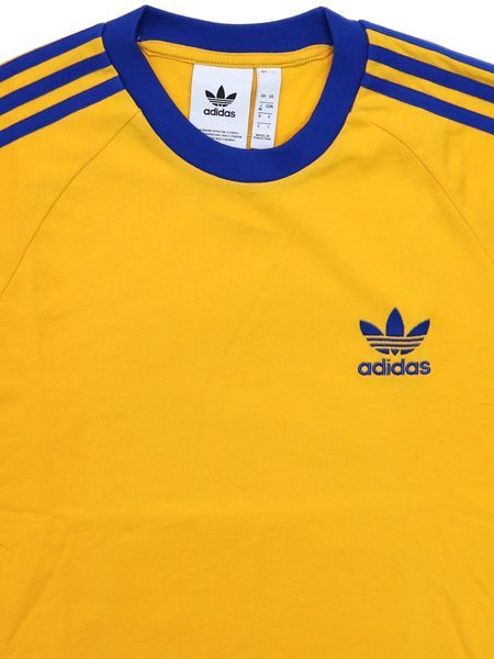 adidas 3 stripes tee yellow