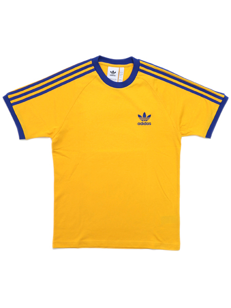 adidas 3 stripes tee yellow