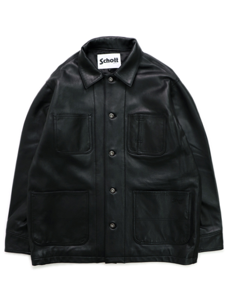 国内初の直営店 L JACKET COVERALL LEATHER LAMB SCHOTT - レザージャケット