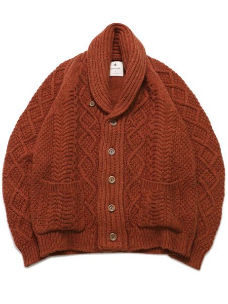 SNOW PEAK ALPACA KNIT CARDIGAN MAROON 