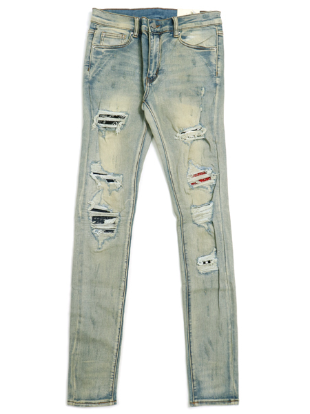 【送料無料】mnml X214 STRETCH DENIM BLUE