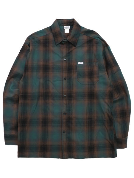 CALTOP FL PLAID L/S SHIRT GREEN/BROWN