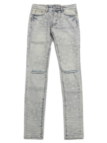 【送料無料】mnml X696 PAISLEY PATTERNED SKINNY DENIM