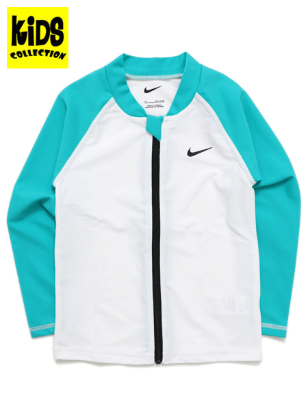 【KIDS】NIKE TODDLER BOYS ZIP RASH GUARD-TURQUOISE