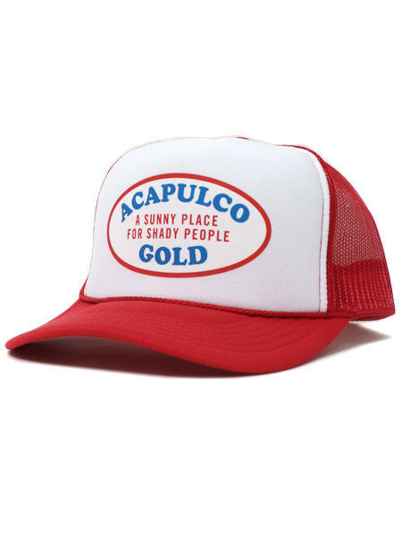 ACAPULCO GOLD OVAL LOGO TRUCKER CAP RED/WHITE