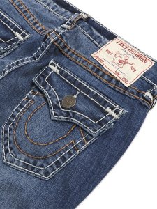 画像5: 【送料無料】TRUE RELIGION RICKY SUPER T FLAP 34" CITY WEST FADE DARK WASH (5)