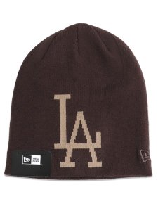 画像1: NEW ERA BASIC BEANIE DODGERS BURNT WOOD (1)