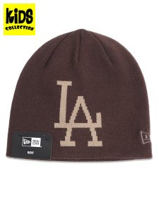 画像1: 【KIDS】NEW ERA KIDS BASIC BEANIE DODGERS BURNT WOOD (1)