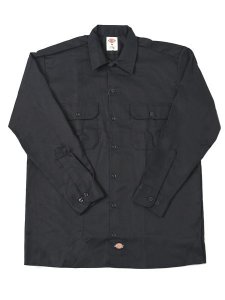 画像1: DICKIES L/S WORK SHIRT-BLACK (1)