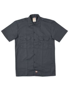 画像1: DICKIES S/S WORK SHIRT-CHARCOAL (1)