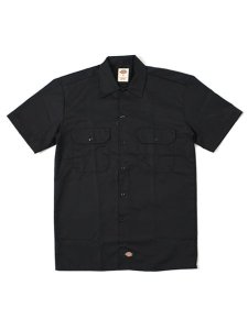 画像1: DICKIES S/S WORK SHIRT-BLACK (1)