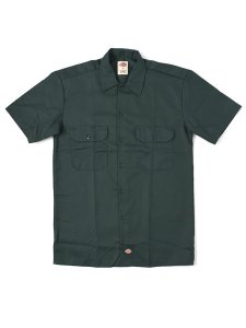 画像1: DICKIES S/S WORK SHIRT-GREEN (1)