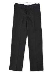 画像1: DICKIES FLAT FRONT SLIM WORK PANTS-BLACK (1)