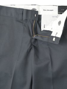 画像4: DICKIES FLAT FRONT SLIM WORK PANTS-CHARCOAL (4)