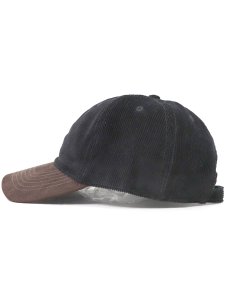 画像3: 【SALE】NEW HATTAN 6PNL CORDUROY FAKE SUEDE VISOR-BLK/BRN (3)