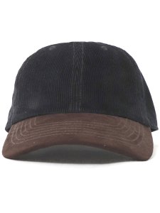 画像2: 【SALE】NEW HATTAN 6PNL CORDUROY FAKE SUEDE VISOR-BLK/BRN (2)